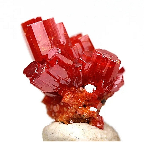 Vanadinite Specimen Crystal Cluster Mineral Geronimo Mine AZ w/ Case & ID Card - Picture 1 of 2
